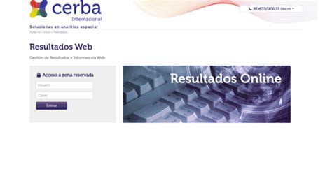 cerba resultados login incorrecto